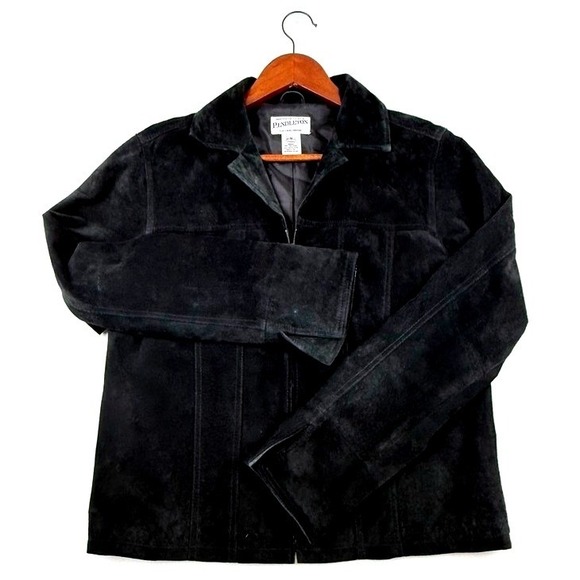 Vintage Pendleton Women's Black Suede Full Zip Jacket-Size M - Picture 3 of 8